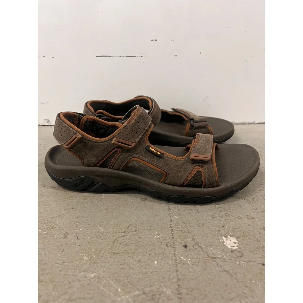 Teva Katavi 2 1019192-BLKO Sandals Mens 12 Black Olive Suede Open Toe‎ Outdoor